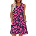 thumbnail image 1 of Ovzne Robes d'Été pour Femmes Robe d'Été pour Femmes Imprimé Sans Manches Col Rond Aguichant Élégante Boîte de Nuit Fête Tunique Mini Robes Décontractées Vacances Robe Grande Taille Robe Maxi Imprimée Liquidation, 1 of 7