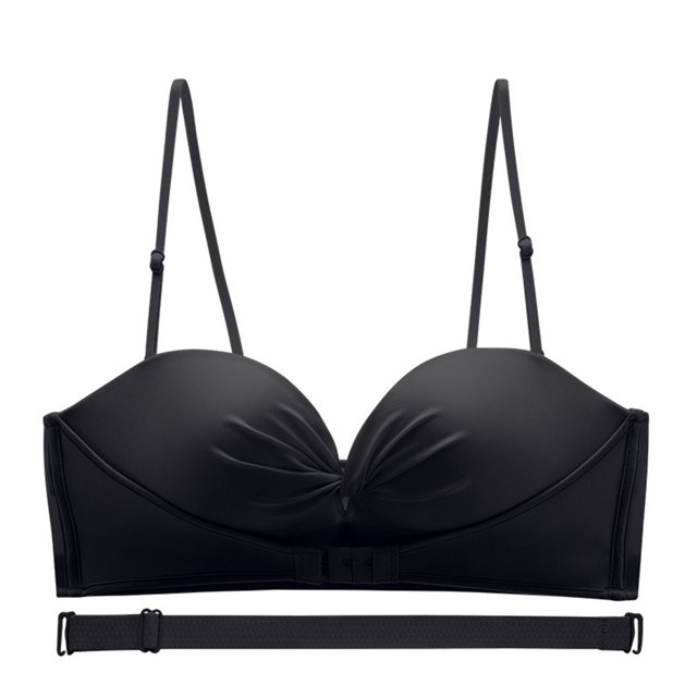 Womens Bras Plus Size Padded Bra Feature V-Neck Nursing Bra Style W-1487 Black 75C