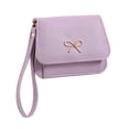 thumbnail image 2 of Women’s Lychee Pattern Soft Leather Bowknot Coin Purse Card Holder Mini Handbag with Zip Closure, Card Slots, ID Window and Coin Compartment, 2 of 6