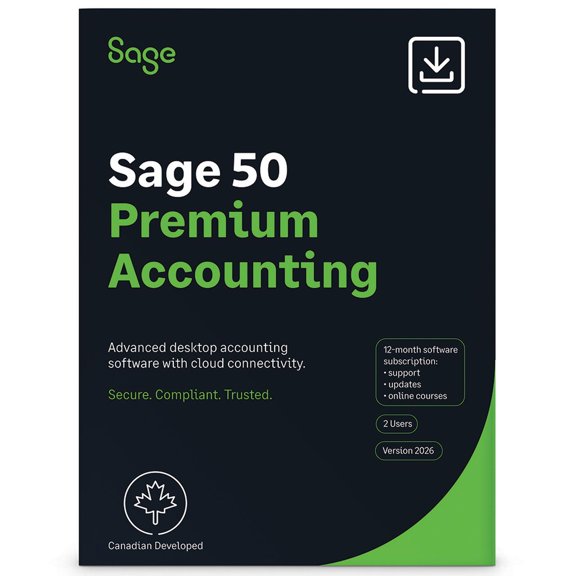 Sage 50 Premium Accounting 2026 - 1 Year Subscription [Digital Download]