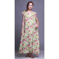 thumbnail image 3 of Bimba Robe Longue Maxi Imprimée pour Femmes en Rayonne, Vêtement de Nuit à Manches Courtes, 3 of 4