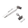 thumbnail image 2 of Unique Bargains 10Set Ribbon Crimp Clamp Ends Lobster Claw Clasps & Chain 13mm Metallic Black for DIY, 2 of 7