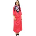 thumbnail image 3 of Bimba Robe Maxi Pêche à Col Bénitier pour Femme de Designer avec Foulard à Franges Imprimé - 16, 3 of 6