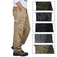 thumbnail image 1 of Styesk Pantalon pour Hommes Pantalon pour Hommes en Coton à Multiples Poches Taille Élastique Salopette Résistante à l'Usure Pantalon Pleine Longueur, 1 of 7