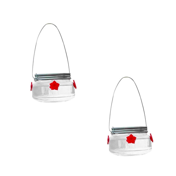 ZZkhGO Transparent Hummingbird Feeder for Outdoors, 500ml Jar Bird Feeder with Four Flowers, Easy Clean Portable Feeder, Patio Garden Window Hanging Decoration for Bird Lovers