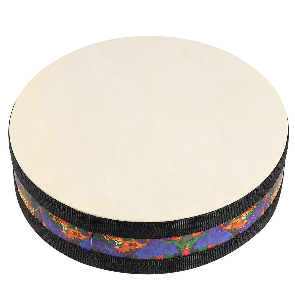 LNGOOR 10” Wooden Tambourine Percussion Instrument Drum