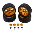thumbnail image 1 of Milaget RC Wheel Rims Rubber Tires Kit Replacement M3 Wheel Nut for 144001 1:12 1:18 Gold, 1 of 9