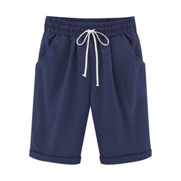 TIMIFIS Women's Lightweight Bermuda Shorts Athletic Shorts Knee Length Casual Walking Summer Shorts with Pockets - Summer