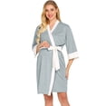 thumbnail image 4 of Maternity Nursing Pajamas Gown - Solid Color, Polyester, Postpartum/Home/Feeding Wear, All Seasons, 4 of 8