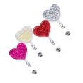 thumbnail image 5 of FRCOLOR badge reels 4pcs Nurse Badge Holder Shiny Rhinestone Heart Shape Nurses Retractable ID Badge Reel Clips (Random Color),1.57"X1.42"X0.39", 5 of 5