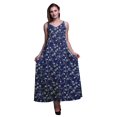 thumbnail image 1 of Bimba Rayon Leaves Ladies Printed Backless Spaghetti Strap Long Maxi Evening Party Dress-XX-Large, 1 of 4