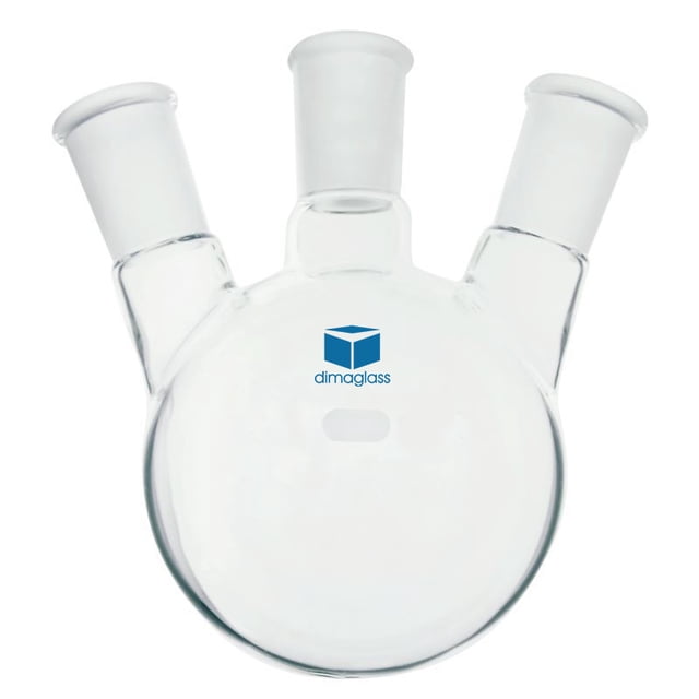 DIMA GLASS Flasque, Trois Cols, Centre Incliné 19/22, Côtés 14/20, 250 ml