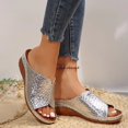 thumbnail image 1 of LSLJS Sandales de Plage à Talon Compensé à Bout Ouvert Style « Fish Mouth » avec Motif de Pierre, Mode et Décontractées pour Femmes, Nouvelles d'Été, Semelle Épaisse, Chaussures pour Femmes, Cadeaux pour Femmes, 1 of 5