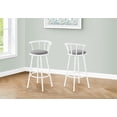 thumbnail image 4 of Monarch Specialties Bar Stool, Set Of 2, Swivel, Bar Height, White Metal, Grey Leather Look, Contemporary, Modern, 4 of 6