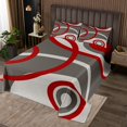thumbnail image 2 of Erosebridal Abstract Striped Coverlet Set Queen, Modern Geometric Bedding Set, Circle Swirl Decor, 3-Piece, 2 of 5