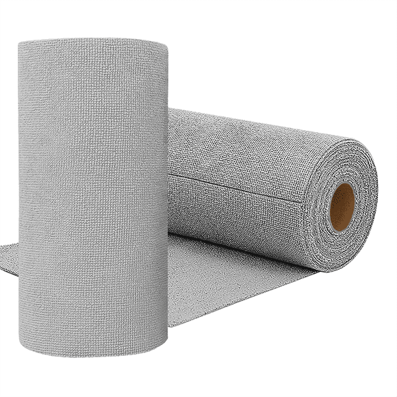 Microfiber Cleaning Cloth Roll,Reusable Tear Away Microfiber Towels,Washable Ultra Absorbent Rags 2 Roll Gray