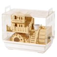 thumbnail image 1 of Solid Wood Acrylic Hamster Cage Large Space with Feeding Box & Accessories, 1 of 6