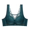 thumbnail image 1 of Virmaxy Soutien-Gorge Sans Fil pour Femmes, Soutien-Gorge en Dentelle Fine Sexy, Rassemblé Sans Armature, Confortable, Fixe, Ajustable, Collection Poitrine Coton Vert L, 1 of 9