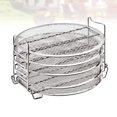 thumbnail image 3 of CIMAXIC 1 Set 5 Layers Dehydrator Rack Air Fryer Cooker Rack Stainless Steel Stand Accessories Compatible with Ninja Grill 6.5 Quarts and 8 Quarts (Assorted Color),8.27"X7.87"X6.3", 3 of 4