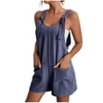 thumbnail image 1 of Dealovy Rompers for Women Summer Short Jumpsuits Dressy Casual Sleeveless Boho Overalls with Pockets, 1 of 7