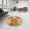 thumbnail image 4 of Ahgly Tapis d'Intérieur Lavable en Machine Carré Transitionnel Jaune Orange, 7 Pieds Carré, 4 of 7