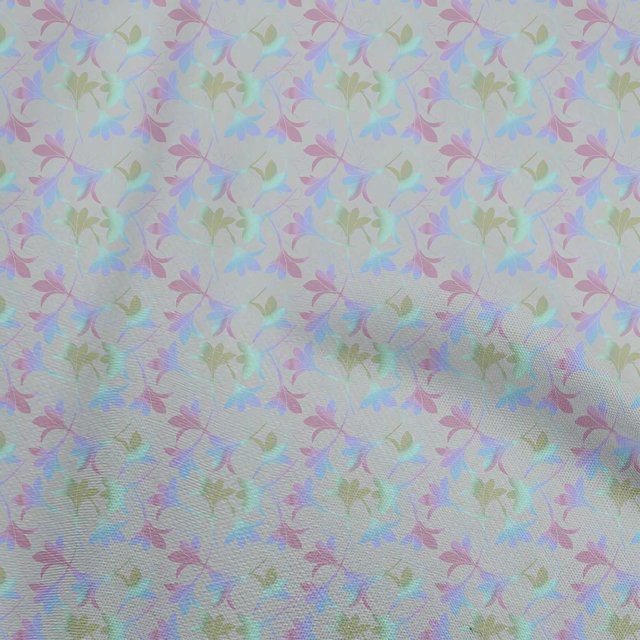 oneOone Tissu Polyester Spandex Gris Feuilles Matériel de Robe Tissu Imprimé Tissu au Mètre 56 Pouces de Large