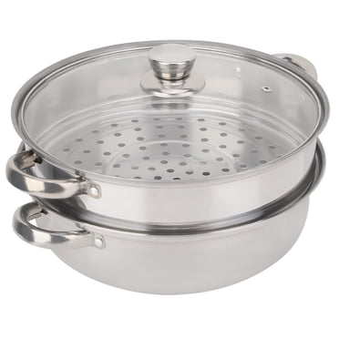 Marmite Vapeur, Ustensiles De Cuisine En Acier Inoxydable 2 Couches Cuiseur Vapeur Double Chaudière Soupe Marmite Vapeur, 27cm/11in