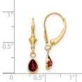 thumbnail image 2 of 14k Yellow Gold Garnet January Earrings Drop Dangle Birthstone, 2 of 6