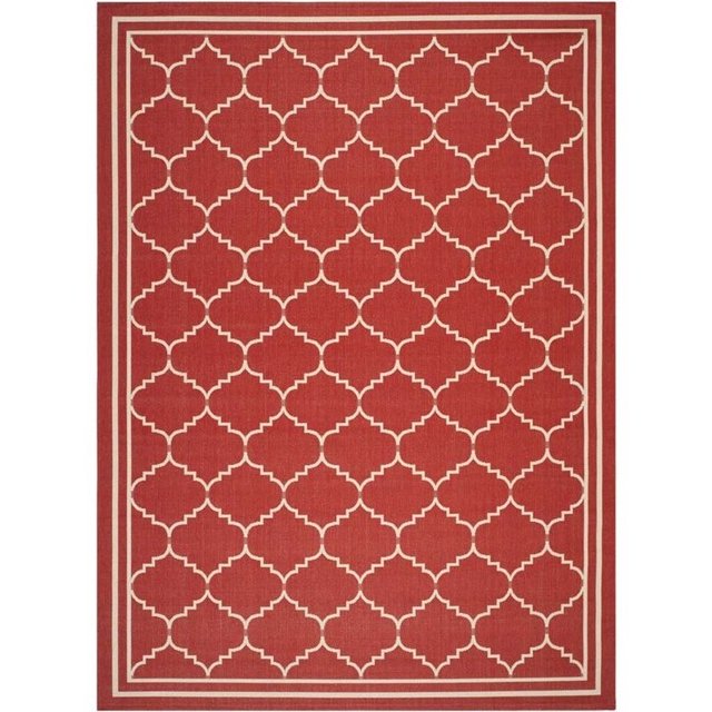 Safavieh Courtyard Tapis Rouge Intérieur Extérieur - 6 Pieds7 Pouces x 9 Pieds6 Pouces