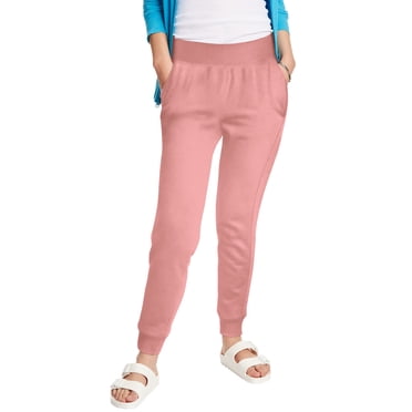 Hanes Womens EcoSmart Fleece Joggers, L, Mauve