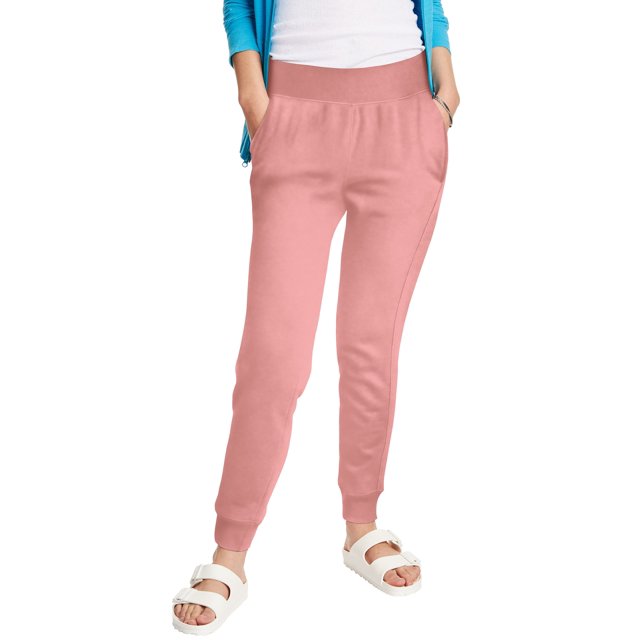 Hanes Womens EcoSmart Fleece Joggers, S, Mauve