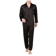 thumbnail image 2 of Gift TIMIFIS Mens Pajama Set Soft Long Sleeve Pajamas for men Lightweight Button Up Sleepwear Lounge Pjs Set With Pockets With Pockets pring/Summer, 2 of 6