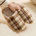 thumbnail image 2 of WLOELOEW Lined Slippers With Plaid Design For Unisex Indoor Use Closed Toe Nylon Spandex Material Us Size 6.5-7 Foot Length 9.45 Inch, 2 of 8