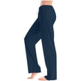 thumbnail image 2 of ohmzyzo Womens Summer Fashion Solid Casual Elastic Waist Drawstring Long Pants, 2 of 5