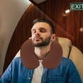 thumbnail image 3 of Inflatable Neck Pillow for Travel, Ergonomic Neck Support Pillow, Portable Camping Pillow with 360° Surround Support， Lightweight PVC Pillow for Airplane Car Nap， Gray, 3 of 6