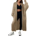 thumbnail image 1 of Comdrip Long Cardigans for Women! Long Cardigans for Women Open Front Cable Knit Cardigan Open Front Oversized Draped Sweater Outerwear Fall Cardigans for Women Khaki M, 1 of 4