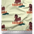 thumbnail image 1 of Soimoi Tissu Poly Georgette Cheval Enfants Tissu Imprimé 1 Yard 52 Pouces de Large, 1 of 3