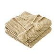 thumbnail image 2 of Acrylic Knitted Sofa Blanket with Wind Fringe for Office, Nap, and Home Use in Multiple Colors, 2 of 7