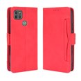thumbnail image 1 of Étui pour Motorola MOTO G9 Power, Couverture Réglable, Porte-Cartes Détachable, Fermeture Magnétique, Étui Portefeuille en Cuir - Rouge, 1 of 1