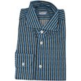 thumbnail image 1 of Vincenzo Di Ruggiero Chemise Habillée à Rayures Bonbon Bleu / Brun pour Homme - P, 1 of 1