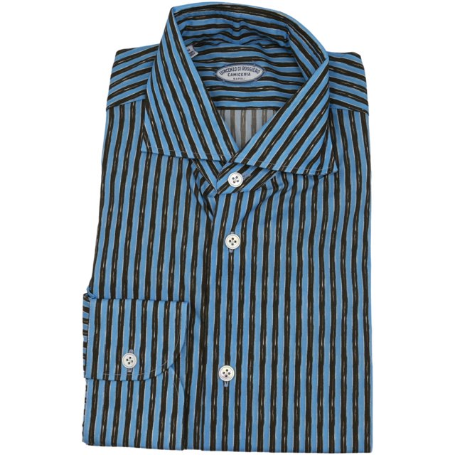 Vincenzo Di Ruggiero Chemise Habillée à Rayures Bonbon Bleu / Brun pour Homme - P