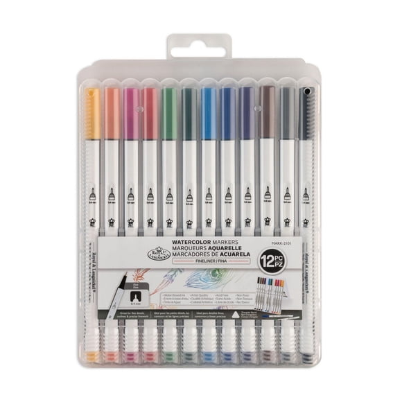 Royal & Langnickel - 12pc Fineliner Artist Markers with Case
