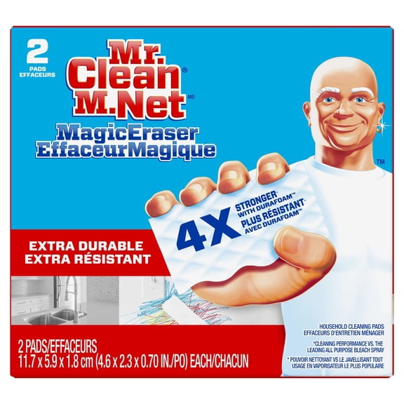 Éponge Effaceur magique M. Net, nettoyant tout usage, récurant nettoyant, Extra résistant, 2 u
