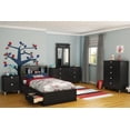 thumbnail image 2 of South Shore Spark Twin Bookcase Headboard with Storage, in Pure Black, 2 of 7