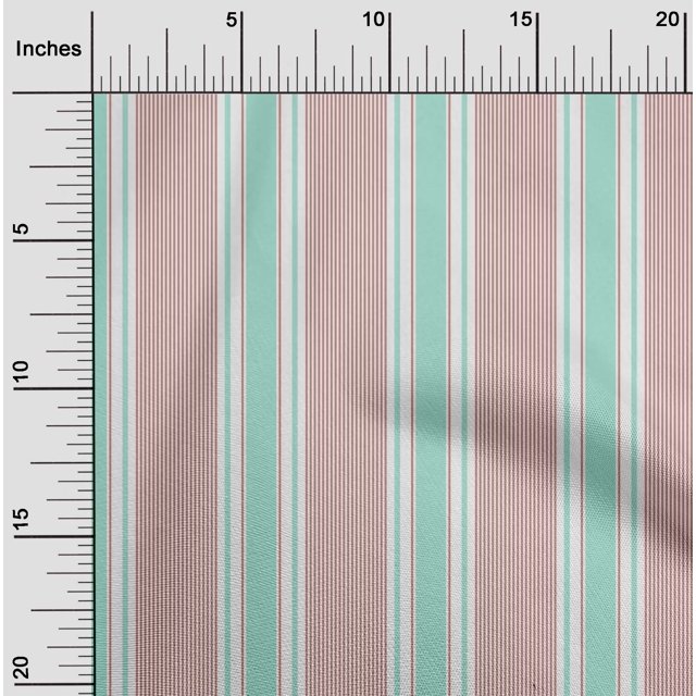 oneOone Tissu Popeline de Coton Imprimé Rayures Multicolores Tissu de Couture BTY 56 Pouces de Large