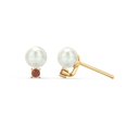 thumbnail image 1 of Freshwater Pearl with Birthstone Stud Earrings, 1 of 2