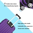thumbnail image 2 of Ktaxon Ensemble de Voyage 3 Pcs Bagage Sac ABS Valise à Roulettes Violet, 2 of 8