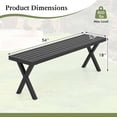 thumbnail image 3 of Costway 2 PCS 54" Patio Metal Bench with Slatted Seat & X Legs Backless Loveseat for Yard, 3 of 9