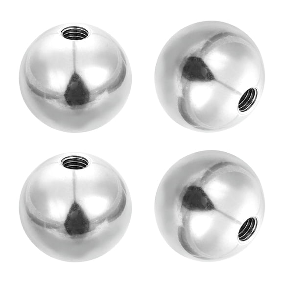 4Pcs 20mm Ball Nuts Knob, M5 UNC Female Threaded Steel  Swivel Ball Joint Adapter Converter for Super Clamp Camera Hot Shoe Mount Light Tripod Phone Holder, Silver