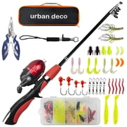 Urban Deco Kids Fishing Pole Set Portable Telescopic Kids Fishing Rod and Reel Combo Kit with Tackle Box for Beginners, Boys,Girls,Youth,Children